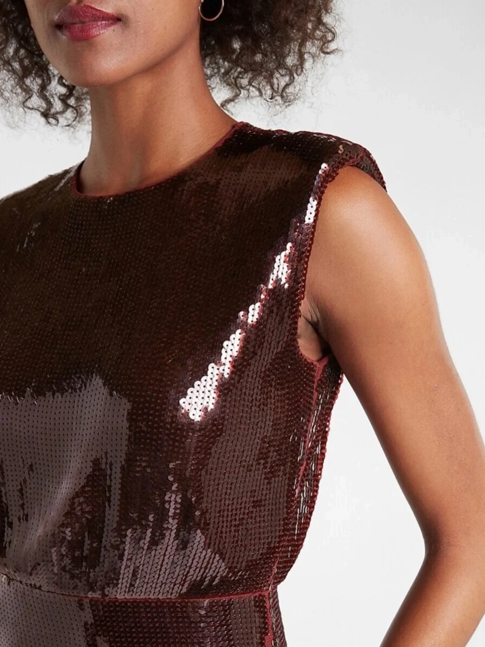 Express Burgundy Sequin Midi Dress Sz xs NWT